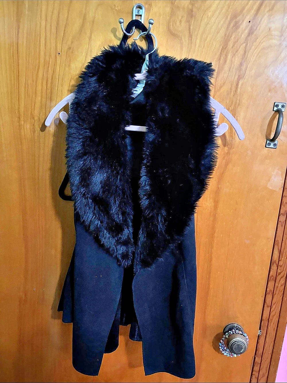 Women's Black Faux Fur Vest
